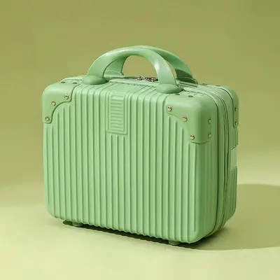 Retro suitcase 14 inch cosmetic bag small suitcase mini souvenir small lightweight password box travel box - 10
