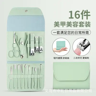 Manicure pedicure set with nail scissors, tweezers and ear cleaning tools - 11
