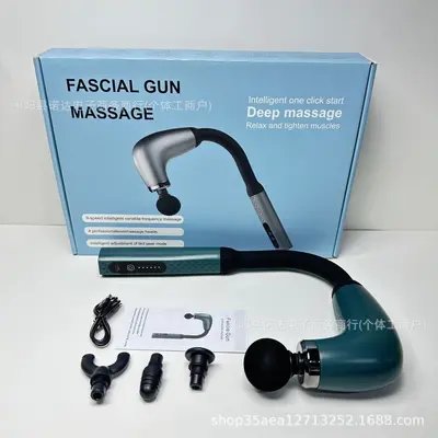 Uzun Saplı Fasya Tabancası Boyun Masajı Fırçasız Motor 4 Başlık 3504G - 9