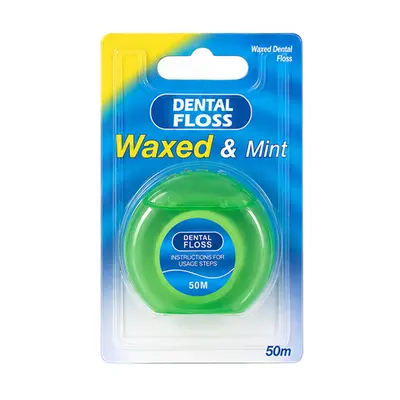50m Nylon Dental Floss Mint Flavor Multi-Color Set - 6