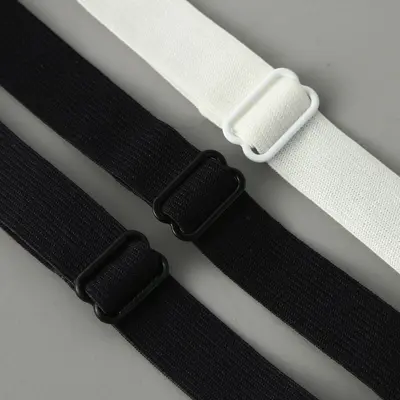 1.5cm Nylon Spandex Eye Mask Adjustable Strap, Black and White, DIY - 3