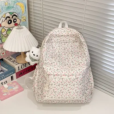 Japanisch inspirierter Rucksack mit Blumenmuster für Mädchen, Schultasche - 7