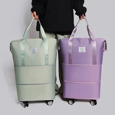 Travel bag with wheels, expandable, extra large capacity
