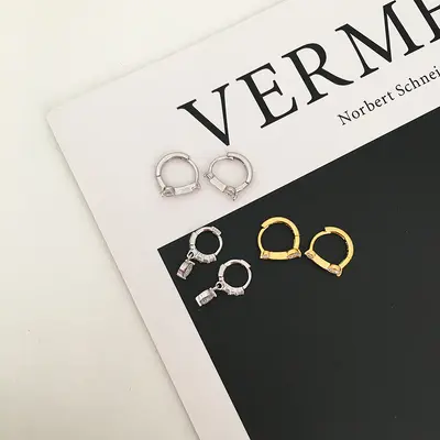 925 silver zirconia earrings, no need to remove while sleeping