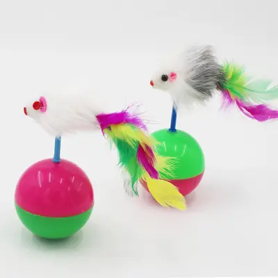 Plush Roly-Poly Mouse Pet Toy, Durable and Chew-Resistant - 1