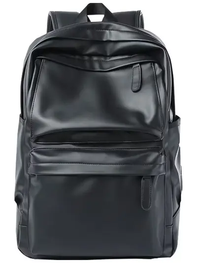 Men's Leather Backpack, Large Capacity, Laptop Compartment - 6
