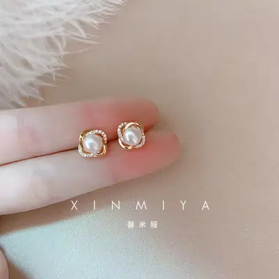 Zirkonia-Glücksklee-Ohrstecker, elegantes Design - 9