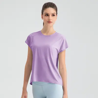 Women's Summer Breathable Quick-Dry Short-Sleeve Yoga Top, Model 32234 - 9