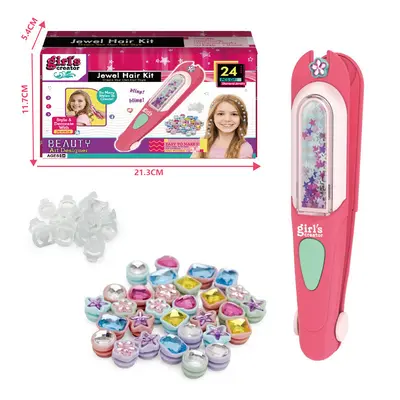 Girls' Jewelry Making Set, DIY Rhinestone Kit with Bead Machine