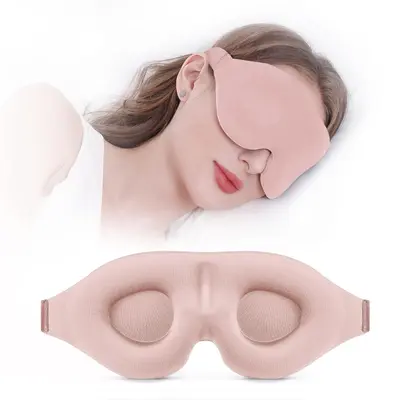 3D Contoured Sleep Eye Mask, Adjustable, Blackout - 9