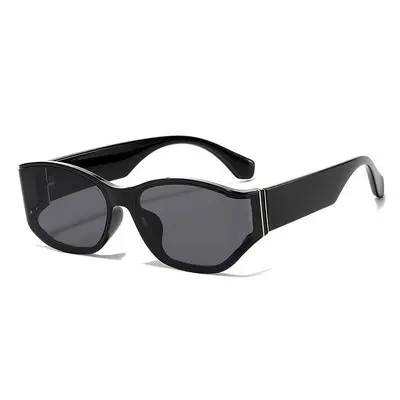 Retro Cat-Eye Men's Sunglasses with Black Frame and UV Protection - 6
