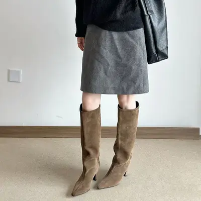 Damen-Cowboystiefel mit Absatz, Spitzkappe
