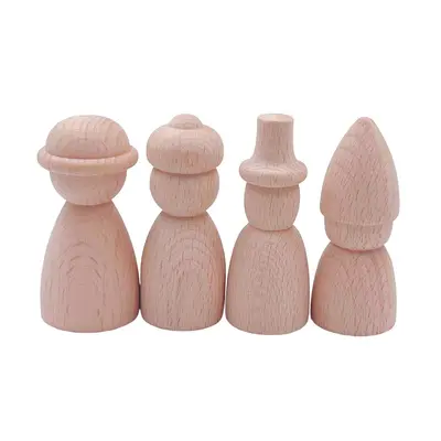 Kinder-Buche bemalte Holzfiguren, Kindergarten DIY Handwerksmaterialien, Montessori-Früherziehungs-Sensorikspielzeug - 7