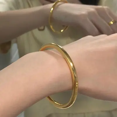 Women's Imitation Gold Plain Bangle, Glossy Finish