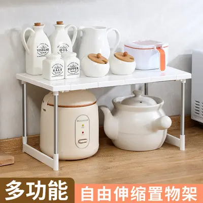 Retractable under-sink kitchen shelf, tiered storage organizer - 3