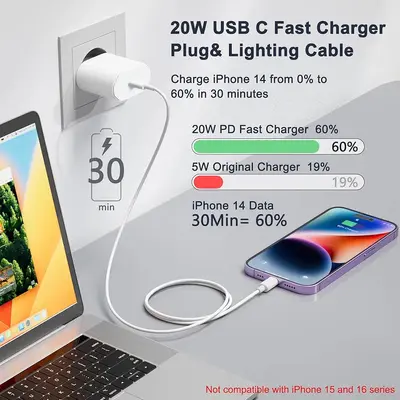 AB standardı PD 20W iPhone şarj başlığı, hızlı şarj adaptörü