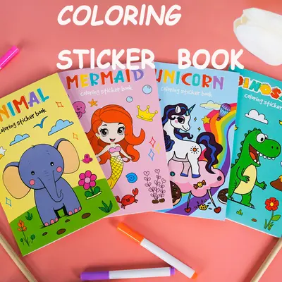Children's Coloring Sticker Book Ages 3-6