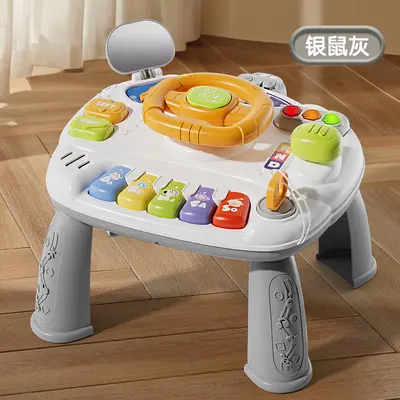 婴儿宝宝益智可拆卸游戏桌 早教1岁启蒙玩具多功能2合1音乐学习桌 - 11