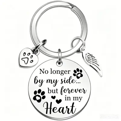 Stainless Steel Pet Dog Keychain Souvenir Key Ring - 9