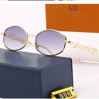 Cross-border Same Style as Lvjia 2026 New European and American Trend Metal Oval Hollow Sunglasses Fashion Sunglasses Manufacturer
