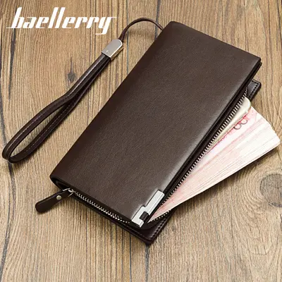 Large-Capacity Men's Long Clutch Wallet with Zipper and Multiple Card Slots - 10