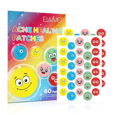 Cross-border ELAIMEI colorful star fun and cute expression pimple patch, hydrocolloid pimple patch for covering pimples and eliminating pimples