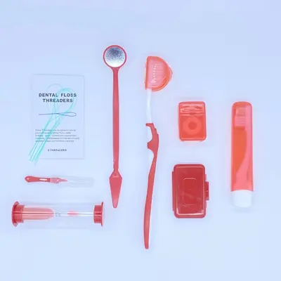 Zahnspangen-Pflege-Set, weiches Zahnbürste, Wachs, Retrakteur - 5