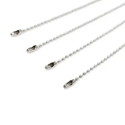 Silberne Metall-Perlenkette 10cm und 12cm für DIY-Schmuck