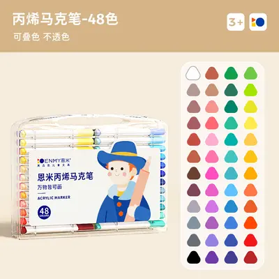 Enmi Acrylic Marker Pen Set, Opaque Stackable Water-Based, for Kids and Students - 10