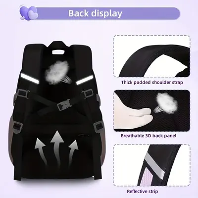 Three-Piece Backpack Set for High School and University Students, Unisex - 4