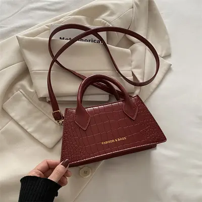 Women's Small Square Bag, Minimalist Design with Shoulder and Crossbody Strap - 7