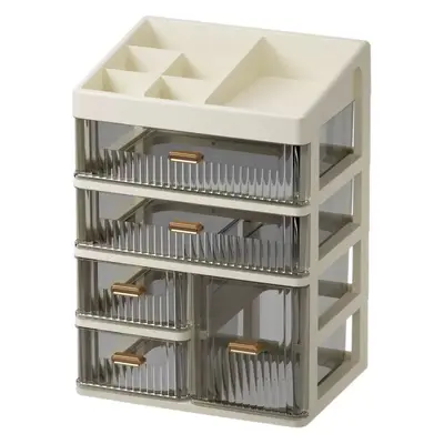 Desktop storage box with drawers dustproof stationery organizer