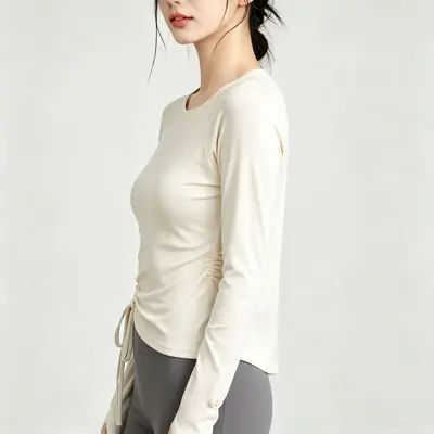 Women's yoga long sleeve top elastic breathable - 8