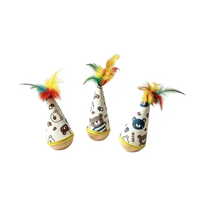 Roly-Poly Feather Cat Toy Self-Play - 6