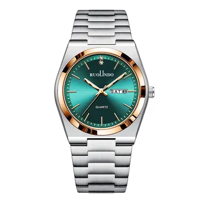 RUOLINDO neuer meistverkaufter Dualkalender-Quarz-Herrenuhr, hochwertige Großhandels-Edelstahl-Leucht-Herrenuhr - 11