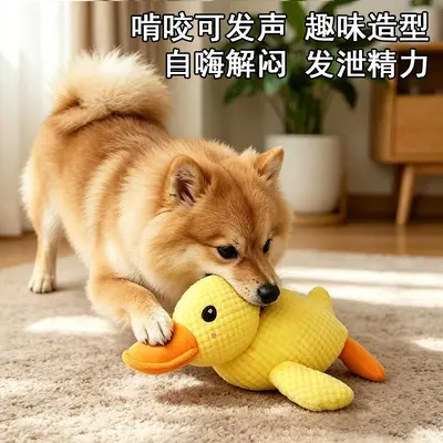 Plush Duck Dog Toy, Durable Chew Toy with Squeaker - 4