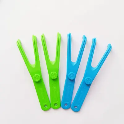 Y-Shaped Dental Floss Holder with Replacement Floss Picks
