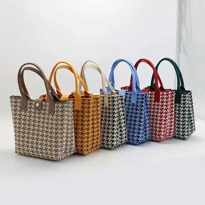 Knitted Tote Bag, Large Capacity, Korean Style Handbag - 3