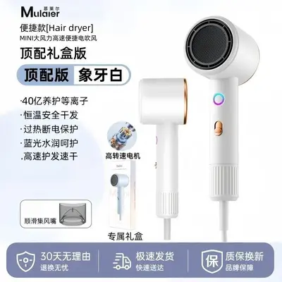 High-Power Negative Ion Hair Dryer with Hot and Cold Settings, Quiet - 8