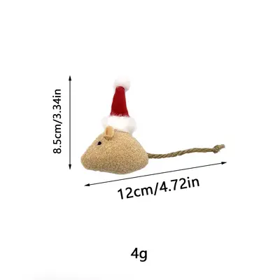 Peluş Simülasyon Fare Kedi Oyuncağı, Noel Modeli - 5
