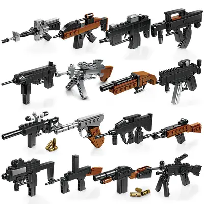 Kaizhi Building Blocks Boys Educational Assembly AK-47 Toy Submachine Gun Children's Assembly Model Puzzle