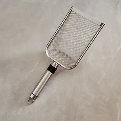Fine-Hole Stainless Steel Cat Litter Scoop with Plastic Handle - 11