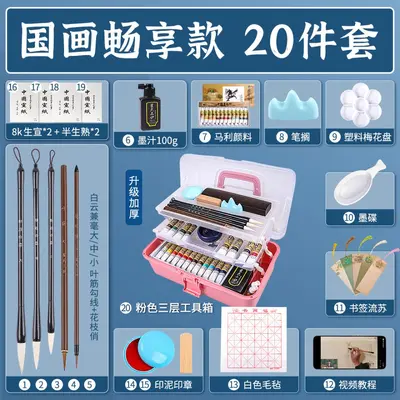Çin resmi pigment seti, 12 veya 24 renk, başlangıç - 13
