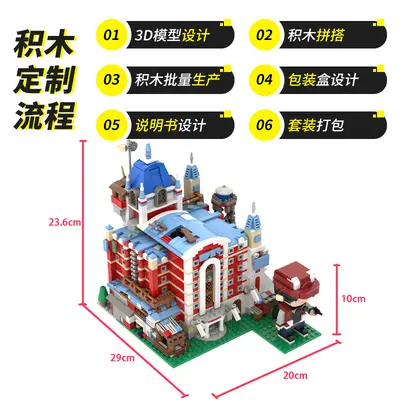 Yeni Model Özelleştirilebilir Çizgi Film Figürlü Çocuk Eğitici Montajlı İnşaat Sahnesi Küçük Parçacıklı Lego Oyuncak Özelleştirme - 5