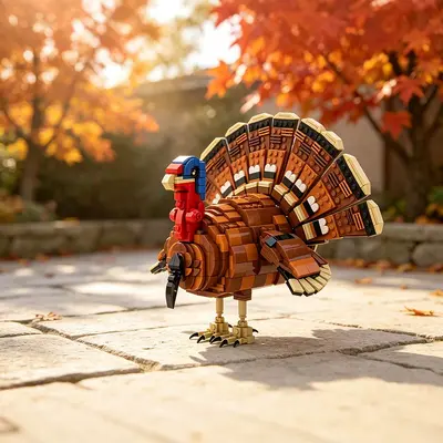 Thanksgiving Turkey Building Blocks Educational Small Particle Toy - 3