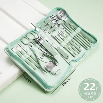 Edelstahl-Pediküre-Werkzeugsatz mit Nagelscheren und Pinzetten - 11