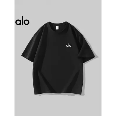 Unisex-T-Shirt mit Stickerei, Kurzarm, 100 % Baumwolle, Dropped Shoulder