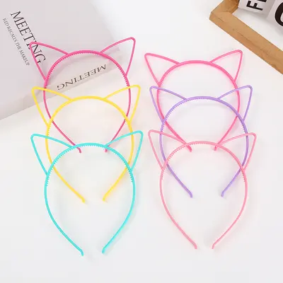 Fluorescent Cat Ear Headband, Glow-in-the-Dark Plastic for Kids