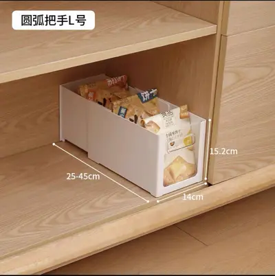 Retractable kitchen storage basket, transparent, extended length for cabinet use - 7
