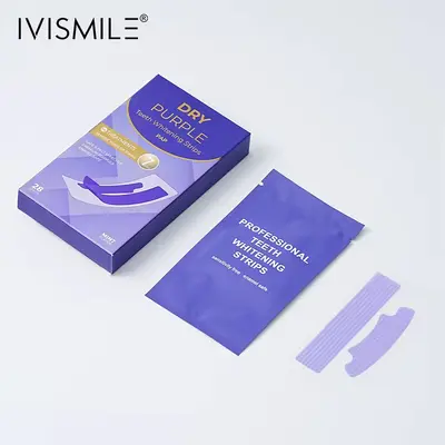 V34 Teeth Whitening Strips Set, PAP Dry and Wet, Purple - 6